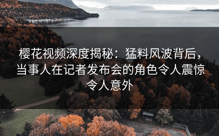 樱花视频深度揭秘：猛料风波背后，当事人在记者发布会的角色令人震惊令人意外