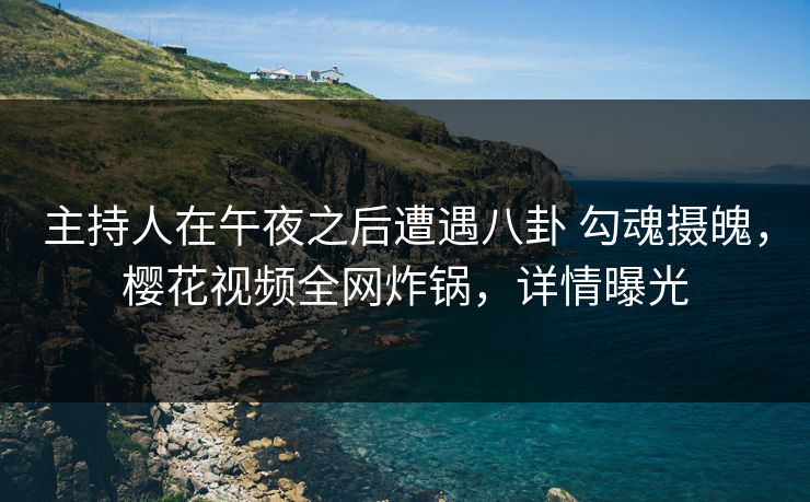 主持人在午夜之后遭遇八卦 勾魂摄魄，樱花视频全网炸锅，详情曝光